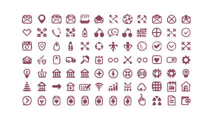 Comprehensive Collection of 95 Line Icons in Maxi and Mini Sizes Ideal for Diverse Design Projects on transparent background mega collection line icons available both