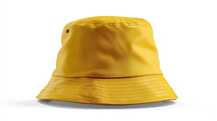 Fototapeta premium Yellow bucket hat isolated on white background