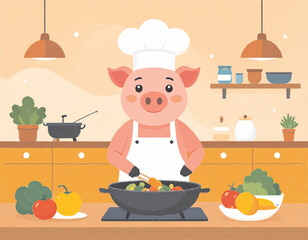 A04_pig-chef_kitchen_vector
