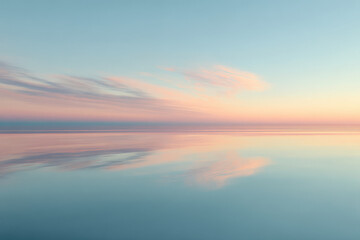 Fototapeta premium photorealistic ultraminimalist image of serene sunrise over calm sea setting modern backdrop for website