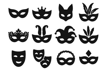 Silhouette mask collection featuring theater and carnival designs