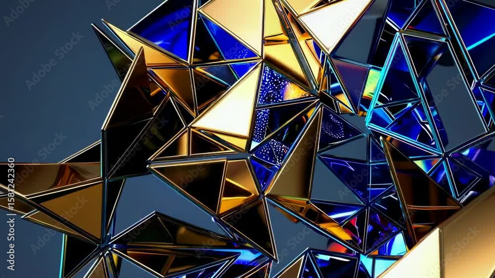 Canvas Prints vibrant geometric transformation with dynamic metallic reflections