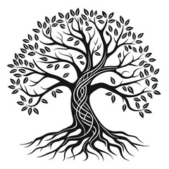 vector-tattoo-icons-of-a-yggdrasil-tree--mythological.eps