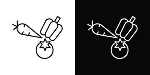 Vegetable icon. Black illustration isolated for graphic and web design.