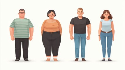 Obraz premium From thin to fat body people pictograms. Different proportions of human bodies. Obese classification vector line icons. Body human thin to fat transformation, change process illustration, no logos, n