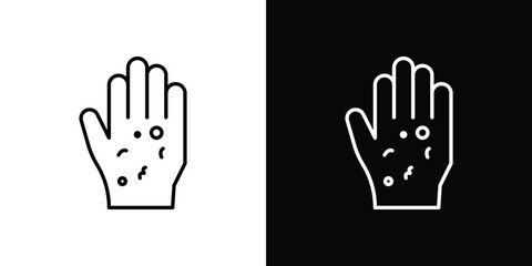 Obraz premium Rash hand icon. Black illustration isolated for graphic and web design.