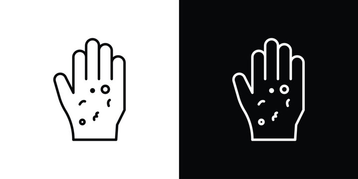Rash hand icon. Black illustration isolated for graphic and web design.