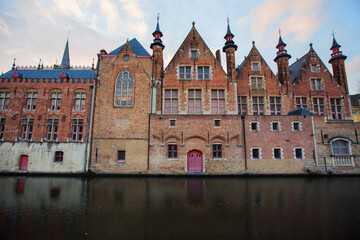 Evening view to Bruges, Belgium
