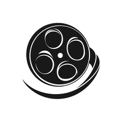 A classic film reel icon, symbolizing the magic of cinema and storytelling, vector.