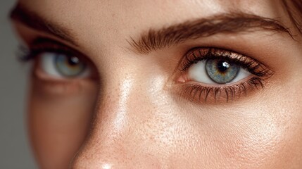 Obraz premium portrait woman beauty beautiful female young face model skin fashion girl hair white healthy eye care clean adult studio attractive cosmetic pretty hygiene caucasian make-up natural