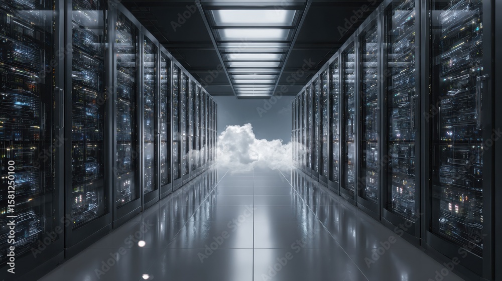 Poster serverless technology implementation in hybrid cloud network data center environment technology over