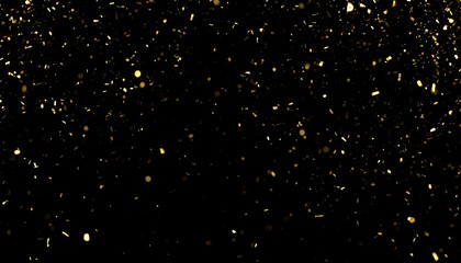 Obraz premium Golden confetti explosion on black background