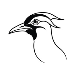 Obraz premium Lapwing bird head drawing in fine line style for design and decor vector illustration.