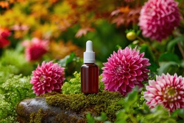 Natural Serum Bottle with Flowers