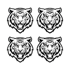 tiger head silhouette vector