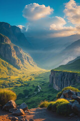 stunning beautiful mountain pass Lancers Gap in Lesotho