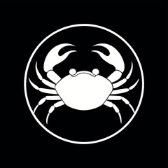 Fototapeta premium White Crab Vector Drawing Minimalist Design Simple Sea Animal Icon Art