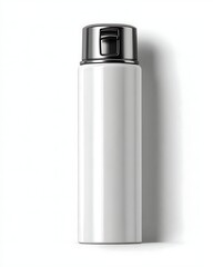 White cosmetic bottle isolated on white background for product mockup