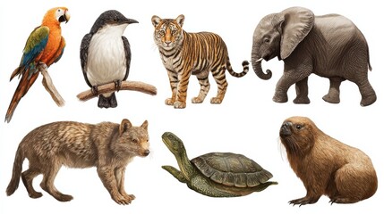 Wildlife animal png cut out element set