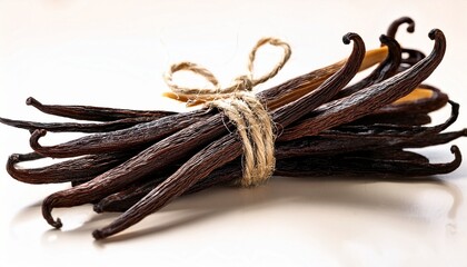 vanilla beans bundled with natural twine
