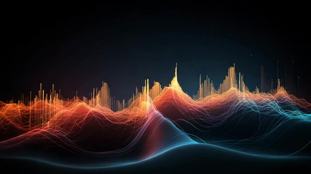 A dynamic cyber flow of vast big data unfolds in this futuristic concept, where interconnected blockchain nodes and glowing network lines stream in synchronized motion The visualization e 4K