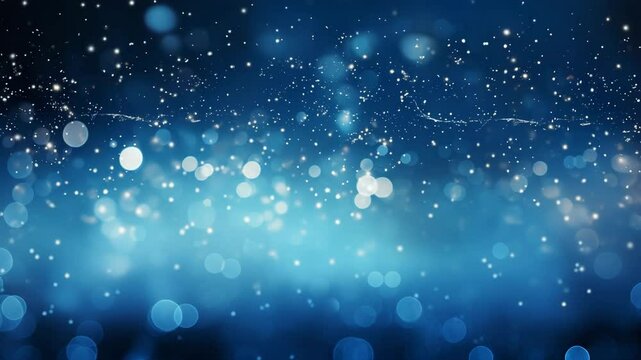  A festive background adorned with a starry night sky and soft blue light bokeh, creating a magical, dreamy atmosphere perfect for holiday celebrations, winter themes, or elegant event desi 4k