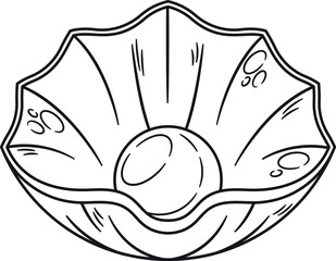 Seashell with expensive luxury pearl
