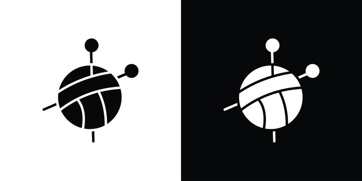 Wool ball icon symbol. Simple, flat design for and apps