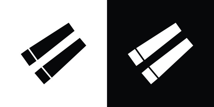 Wooden block icon symbol. Simple, flat design for and apps