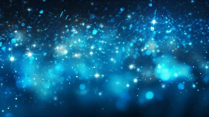  A festive background adorned with a starry night sky and soft blue light bokeh, creating a magical, dreamy atmosphere perfect for holiday celebrations, winter themes, or elegant event desi 4k - Powered by Adobe