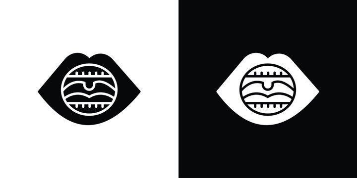 Tonsillitis icon symbol. Simple, flat design for and apps