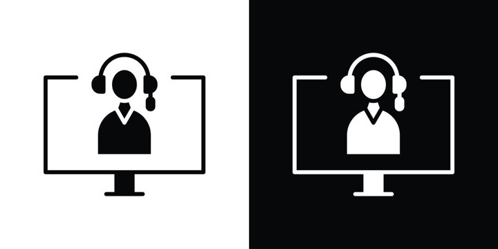 Tech support icon symbol. Simple, flat design for and apps