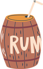 Rum pirate drink wooden barrel