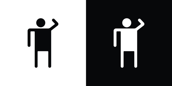 Salute icon symbol. Simple, flat design for and apps