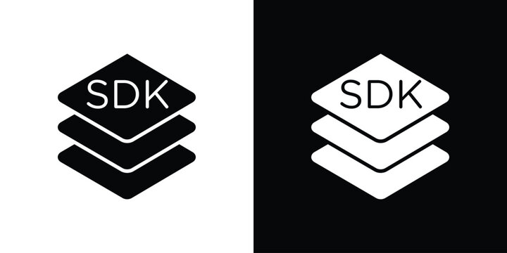 SDK icon symbol. Simple, flat design for and apps