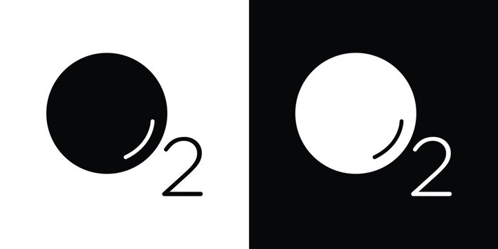 Oxygen O2 icon symbol. Simple, flat design for and apps