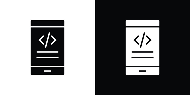 Mobile apps development icon symbol. Simple, flat design for and apps