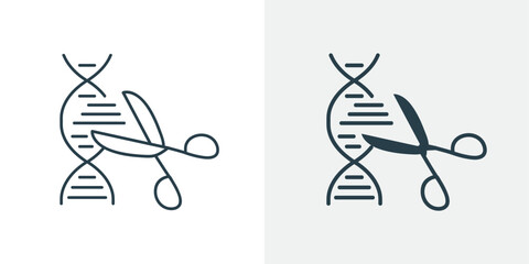 DNA Cutting and Gene Editing Icon Vector. Genetic Modification Symbol Illustration