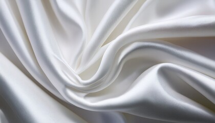 a close up of white fabric with delicate folds and smooth texture conveying elegance and softness the gentle ripples in the material suggest a sense of luxury and refinement