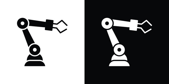 Industrial robot icon symbol. Simple, flat design for and apps