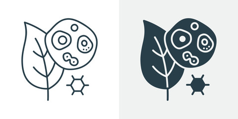 Biotechnology Agriculture Icon Vector - Plant Science and Molecular Botany Symbol Illustration