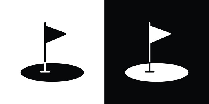 Golf yard icon symbol. Simple, flat design for and apps