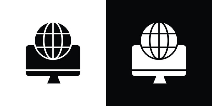 Domain icon symbol. Simple, flat design for and apps
