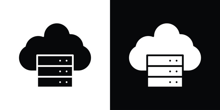Cloud server icon symbol. Simple, flat design for and apps