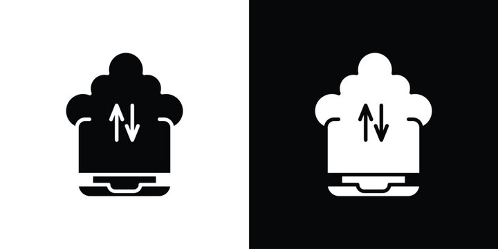 Cloud computing icon symbol. Simple, flat design for and apps