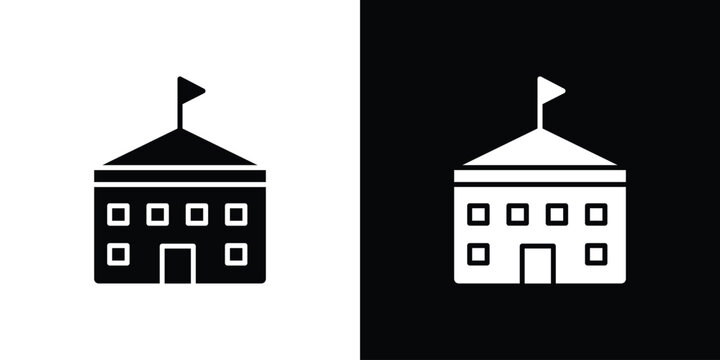 City hall icon symbol. Simple, flat design for and apps