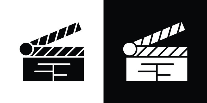 Cinema flapper icon symbol. Simple, flat design for and apps