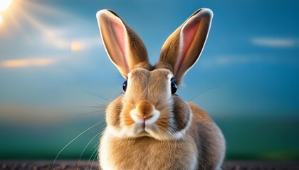 Obraz premium action shapes a rabbit its ears