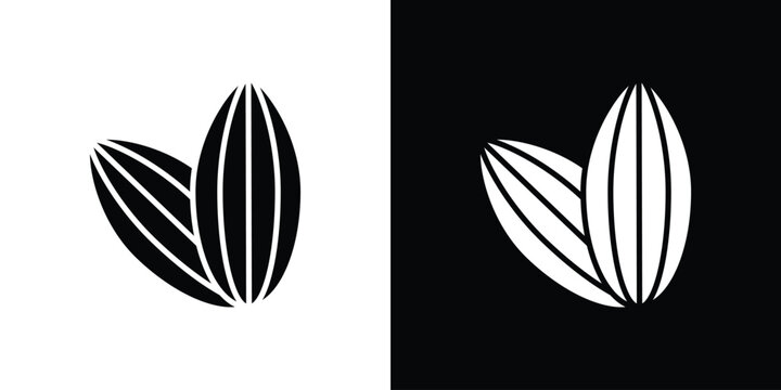 Almond icon symbol. Simple, flat design for and apps