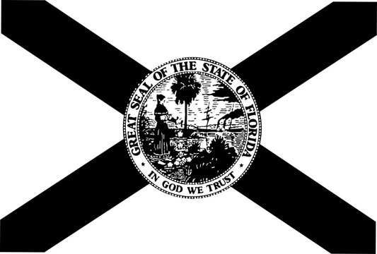 Florida Flag in black and white